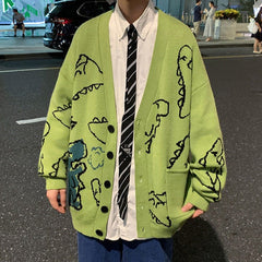 Cartoon Dinosaur Cardigan & Sweater