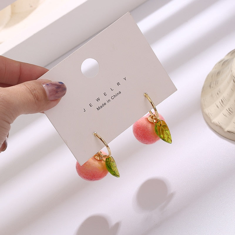 Kawaii Peach Earrings