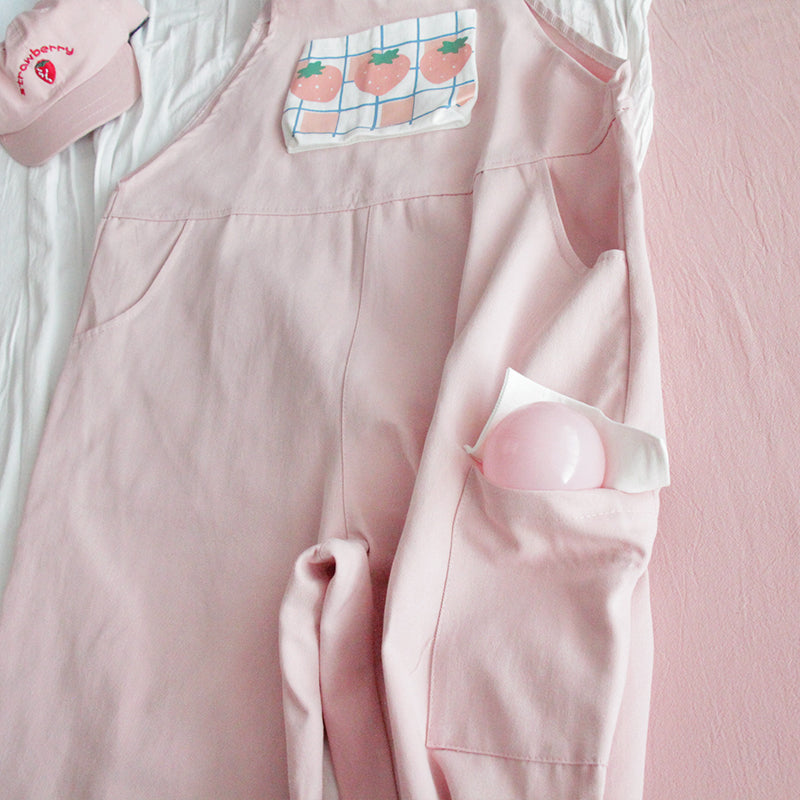 Cute Strawberry Overalls