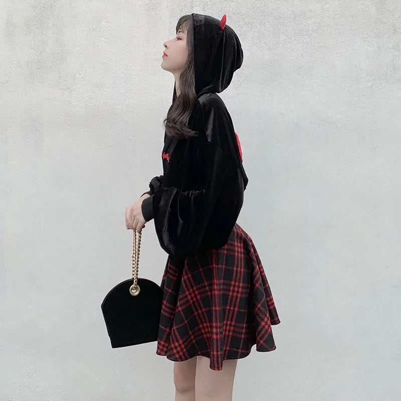 Gothic Lolita Plaid Skirt