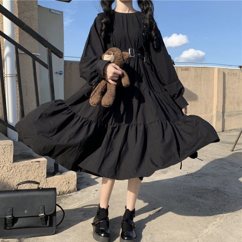 Japanese Harajuku Black Dress