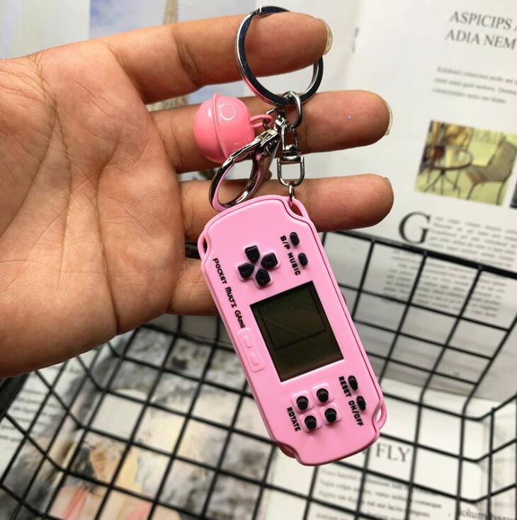 Retro game console keychain