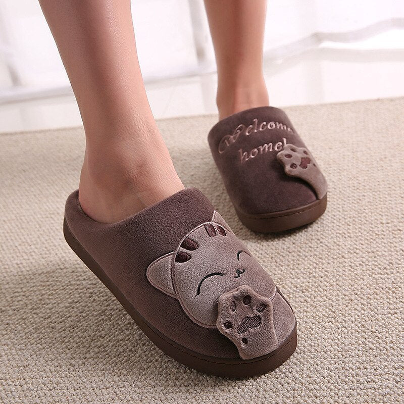 Plush Cat Slippers