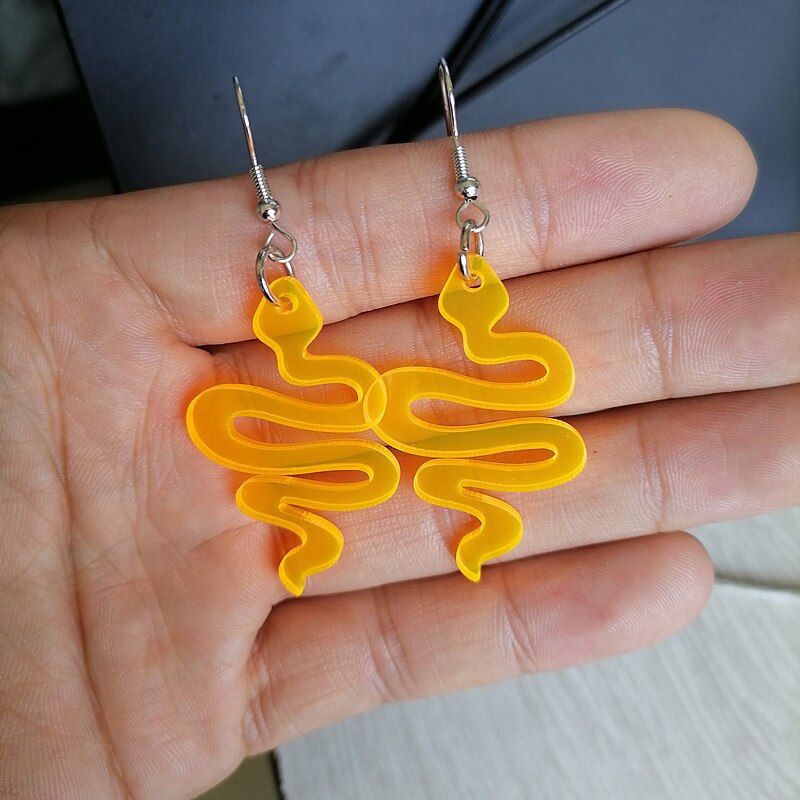 Neon Snake Earrings