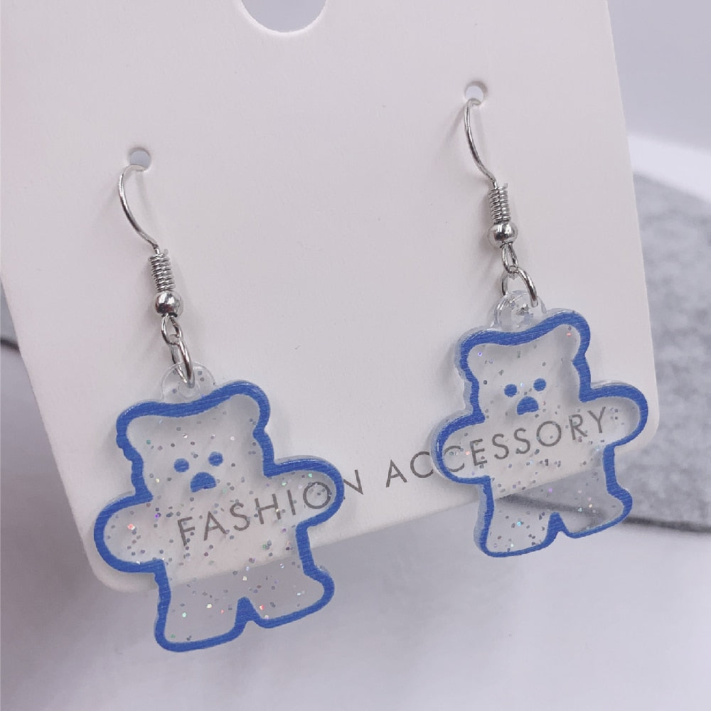 Kawaii Bear Transparent Earrings
