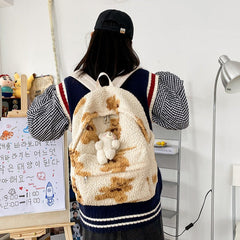 Cute Fluffy School Backpack