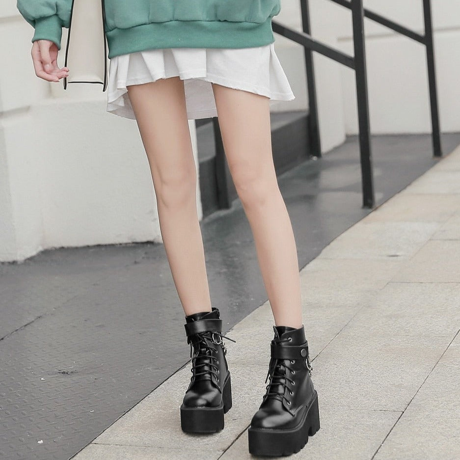 Aesthetic Gothic Punk Style Platform Shoes