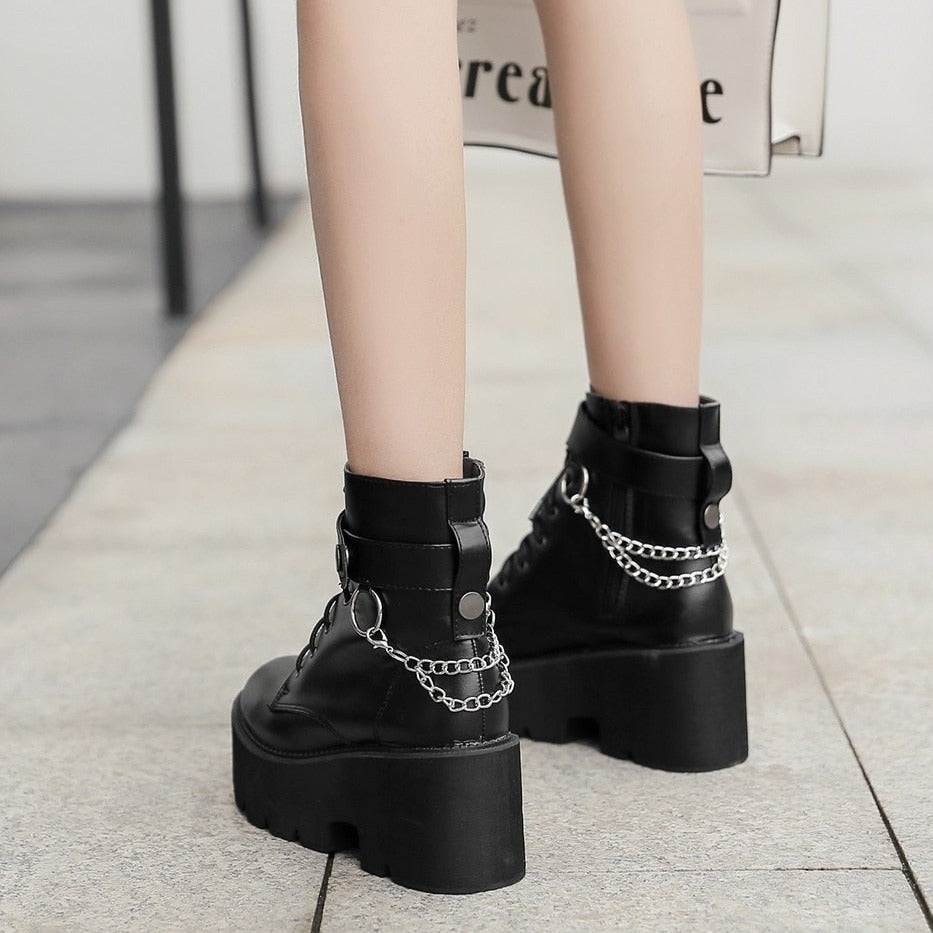 Aesthetic Gothic Punk Style Platform Shoes