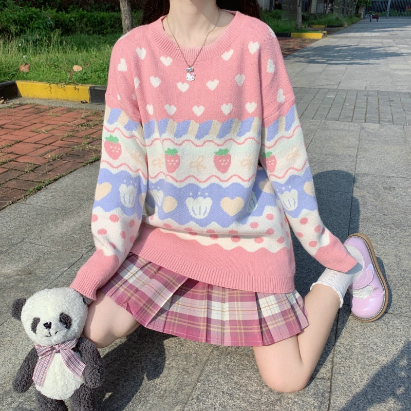 Japanese Kawaii Strawberry Sweater