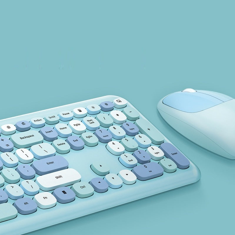 Colorful Wireless Keyboard & Mouse Kit