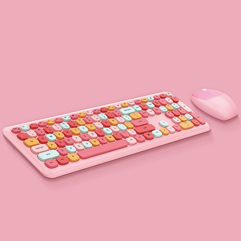 Colorful Wireless Keyboard & Mouse Kit
