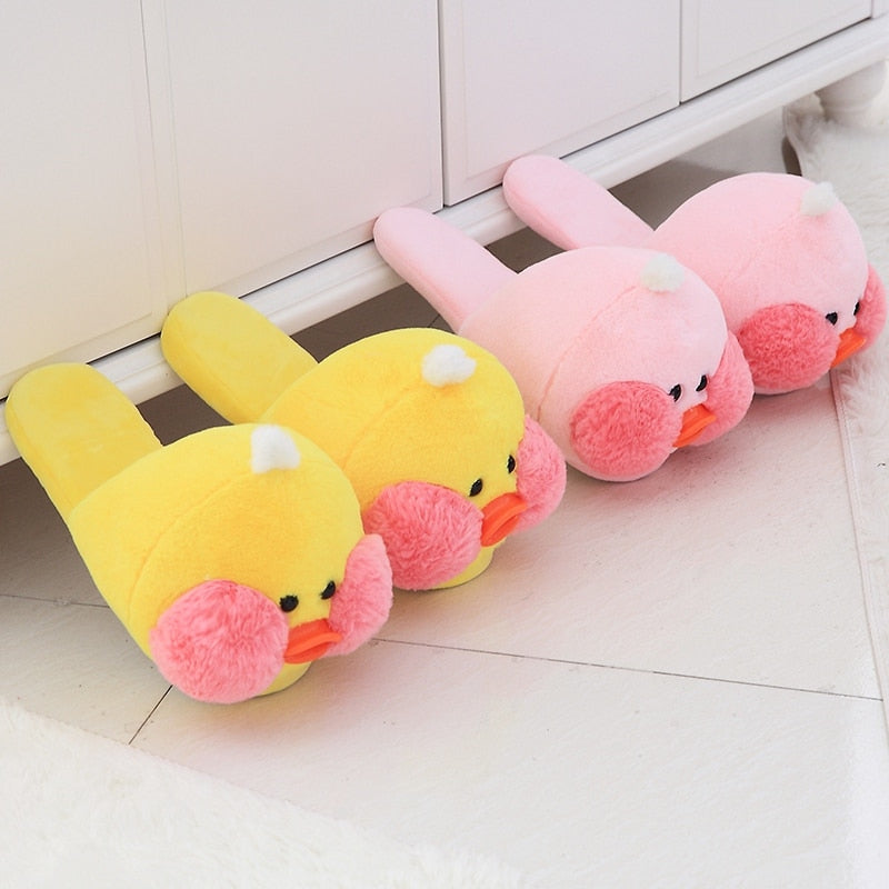 Kawaii Plush Ducks Slippers
