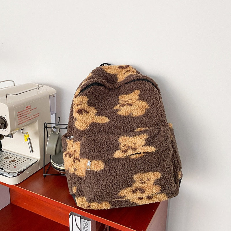 Cute Fluffy School Backpack
