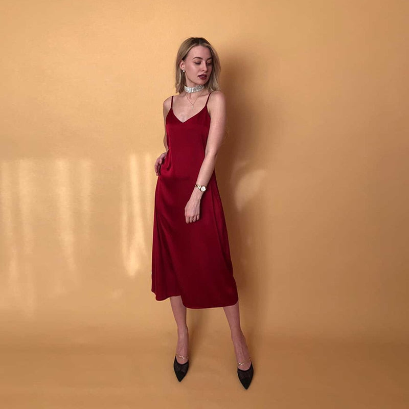 Elegant Fashion Solid Streetwear Midi Length Dress