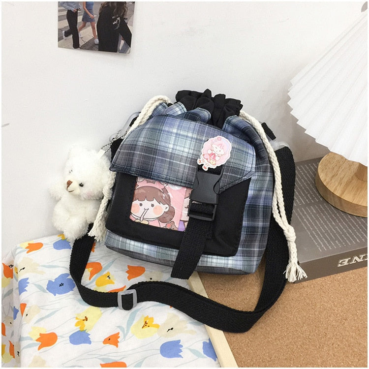 Summer Plaid Crossbody Shoulder Bag