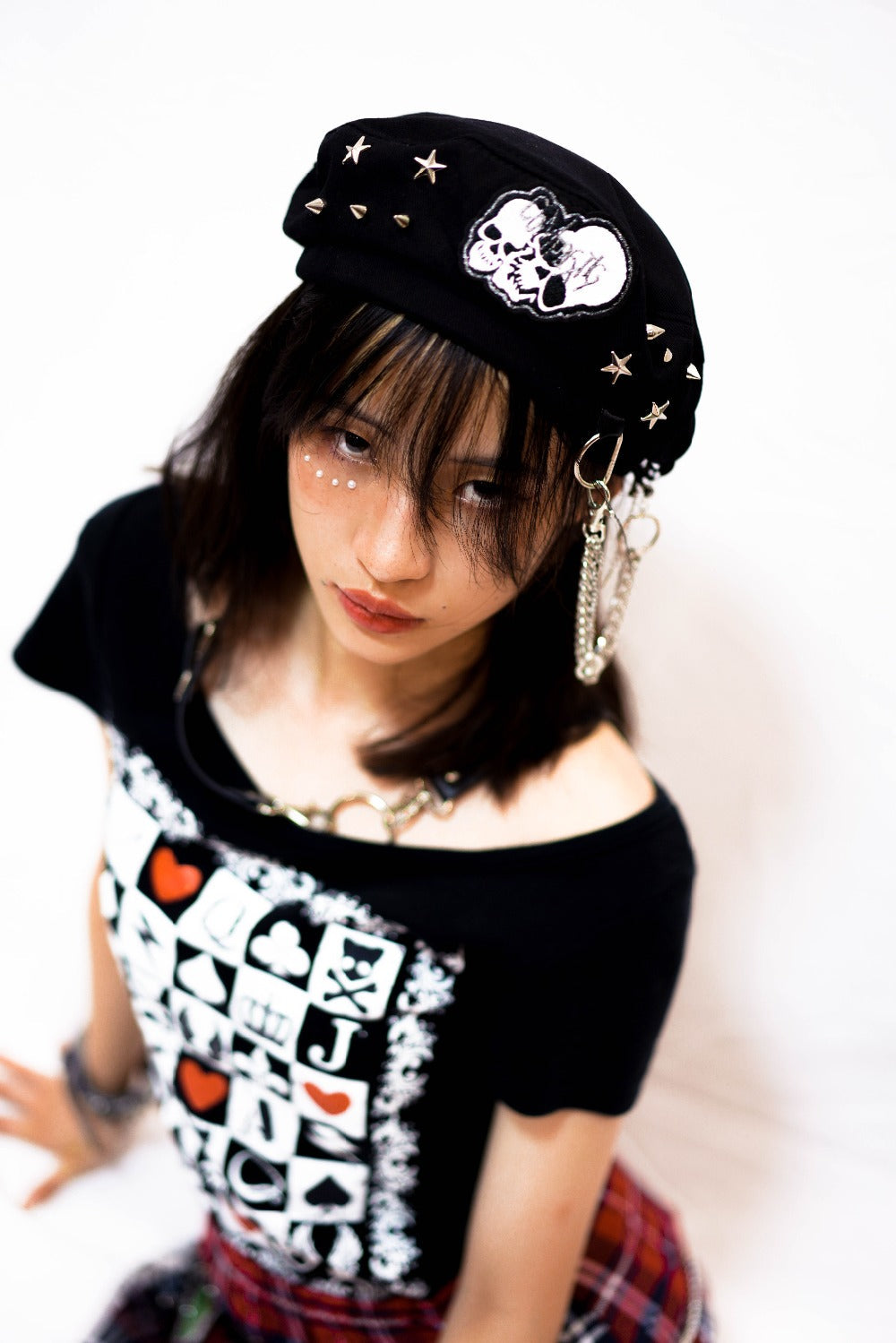 Harajuku Gothic Skull Beret Hat