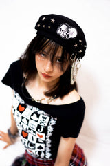 Harajuku Gothic Skull Beret Hat