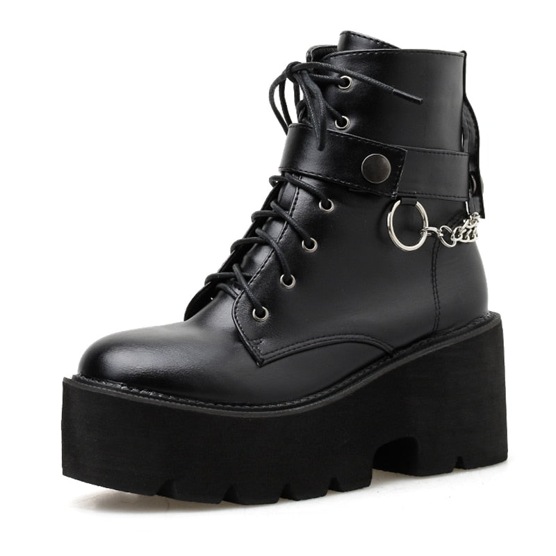 Aesthetic Gothic Punk Style Platform Shoes