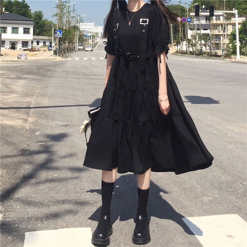 Japanese Harajuku Black Dress