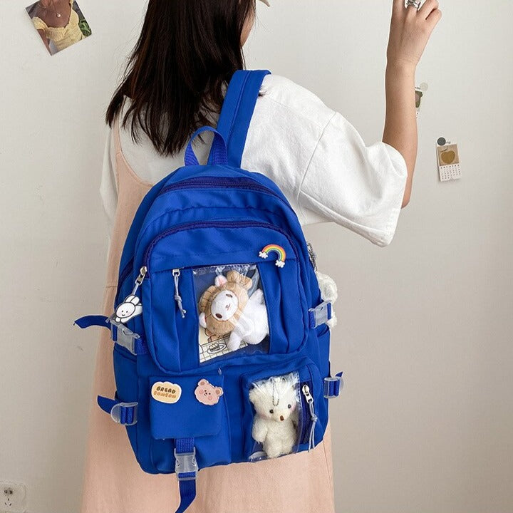 Cute Aesthetic Multi-Pocket Backpack