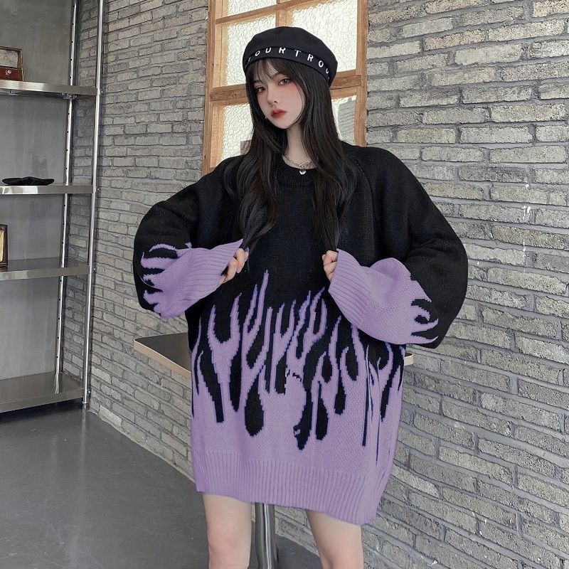 Gothic Flames Harajuku Sweater