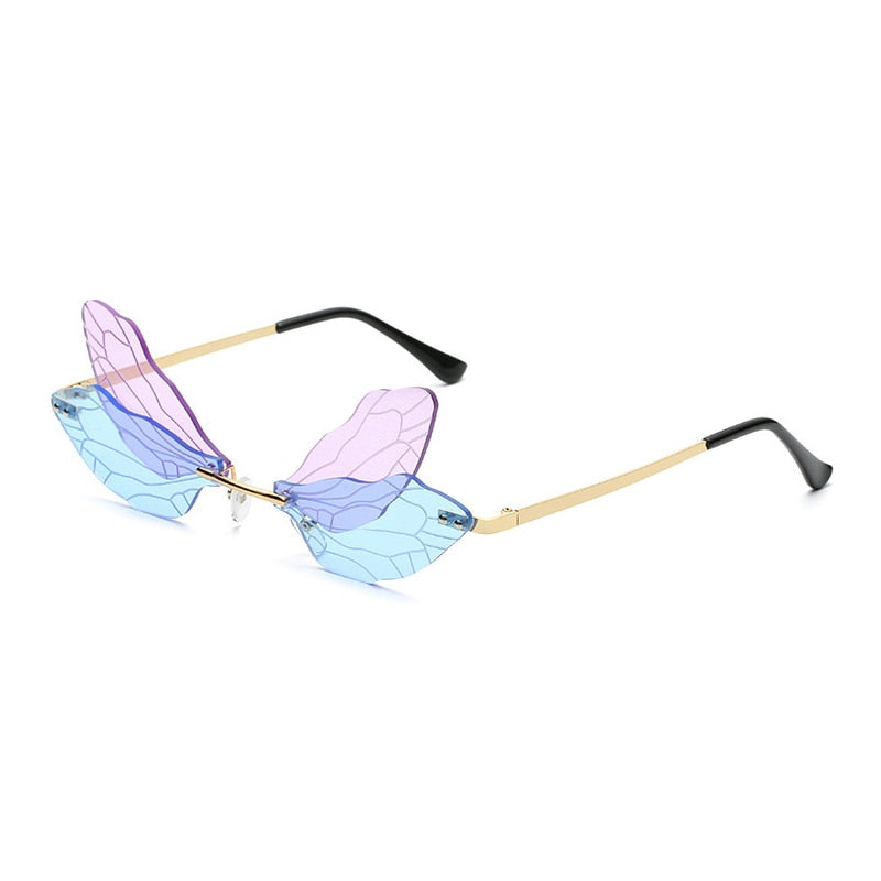 Dragonfly Wing Rimless Glasses