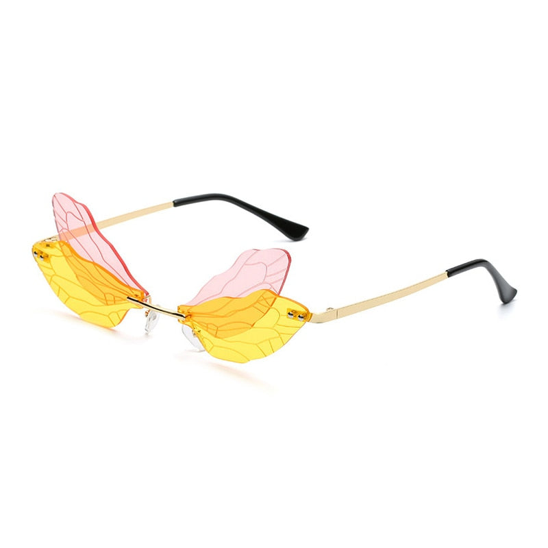 Dragonfly Wing Rimless Glasses