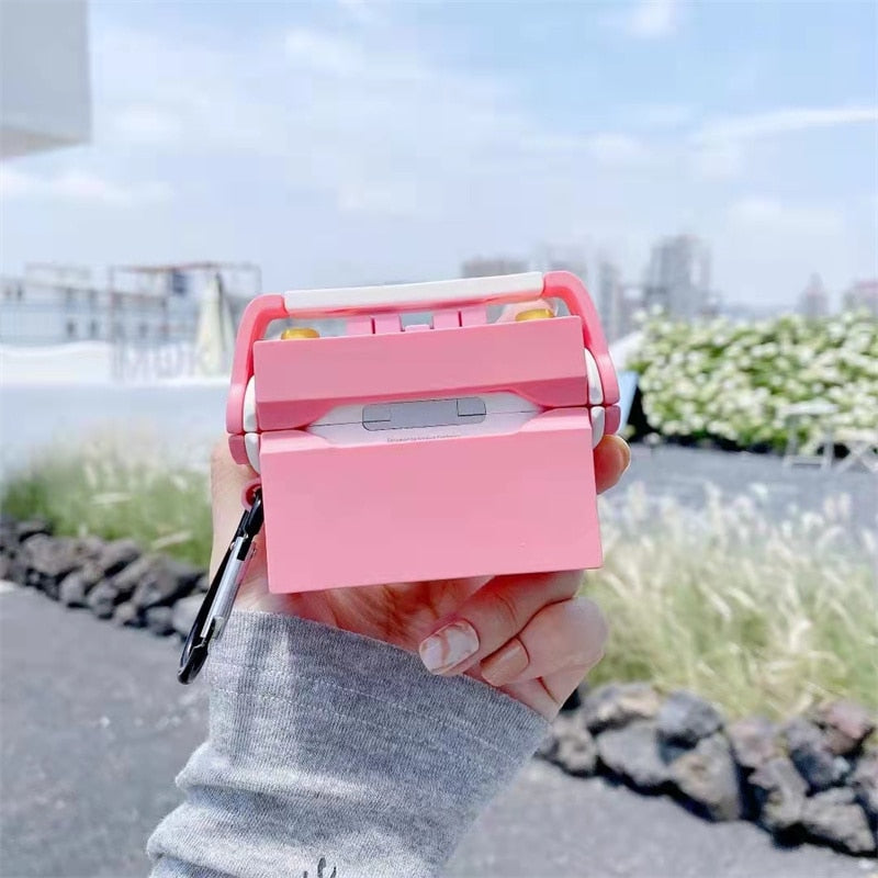 Pink Retro Radio Case For Airpods