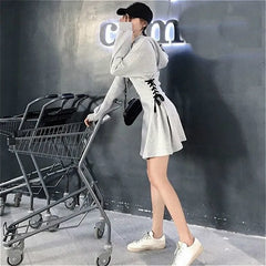 Long Sleeve Hooded Mini Dress