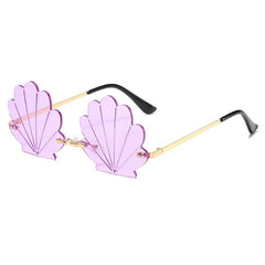 Retro Shell Rimless Sunglasses