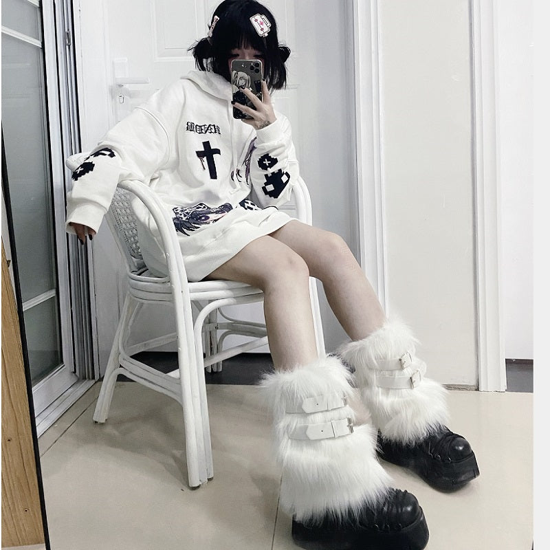 Harajuku Y2K Furry Leg Warmers