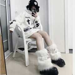 Harajuku Y2K Furry Leg Warmers