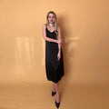 Elegant Fashion Solid Streetwear Midi Length Dress