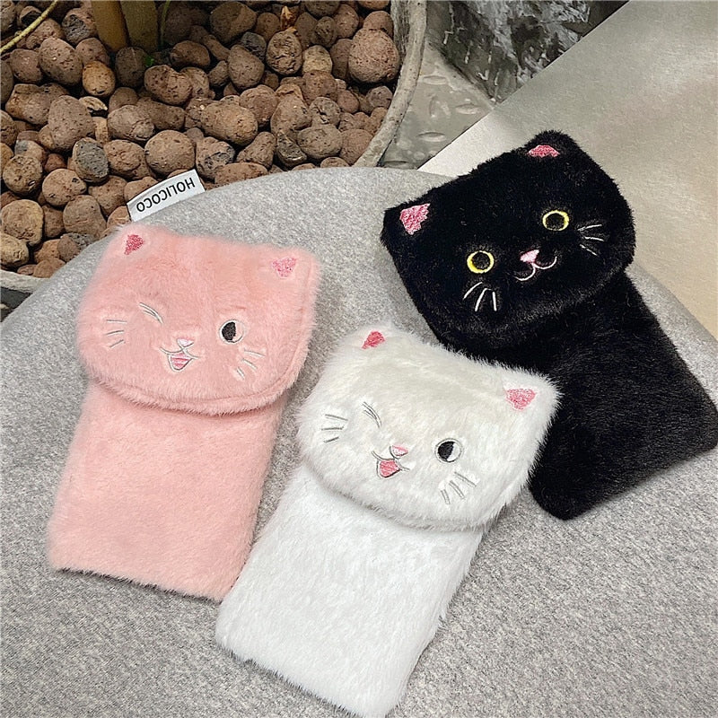 Kawaii Plush Cat Soft Case For Xiaomi
