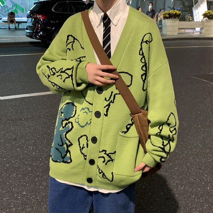 Cartoon Dinosaur Cardigan & Sweater