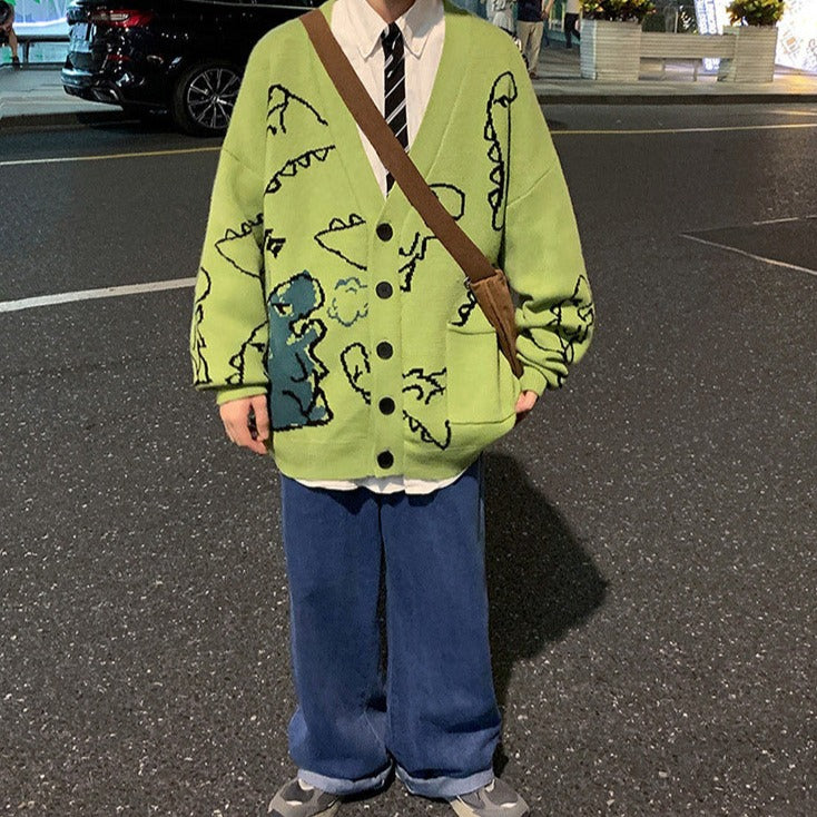 Cartoon Dinosaur Cardigan & Sweater