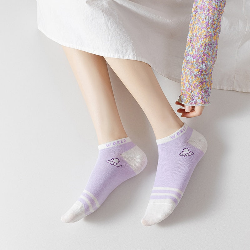 Ulzzang Girl Stars Planets Socks