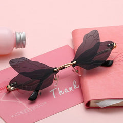Dragonfly Wing Rimless Glasses