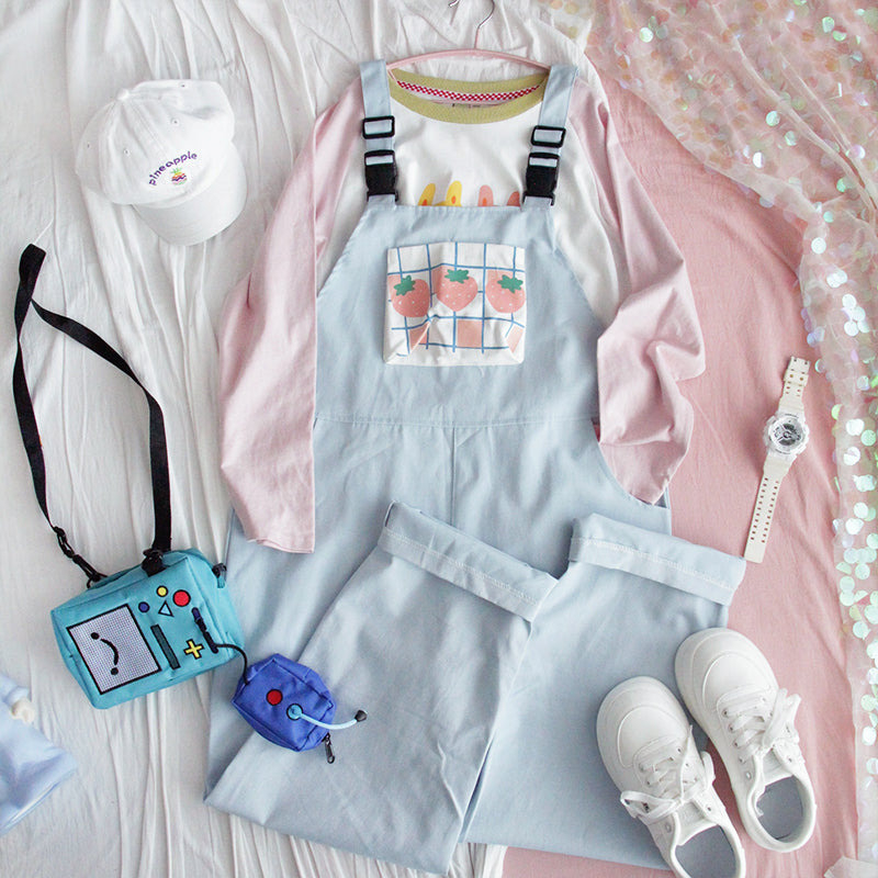 Cute Strawberry Overalls