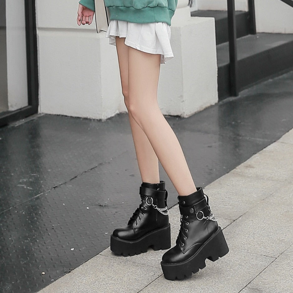 Aesthetic Gothic Punk Style Platform Shoes