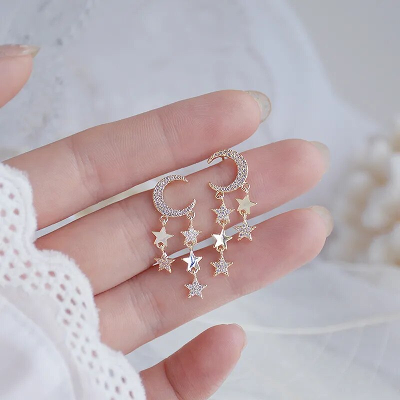 Korean Star & Moon Earrings