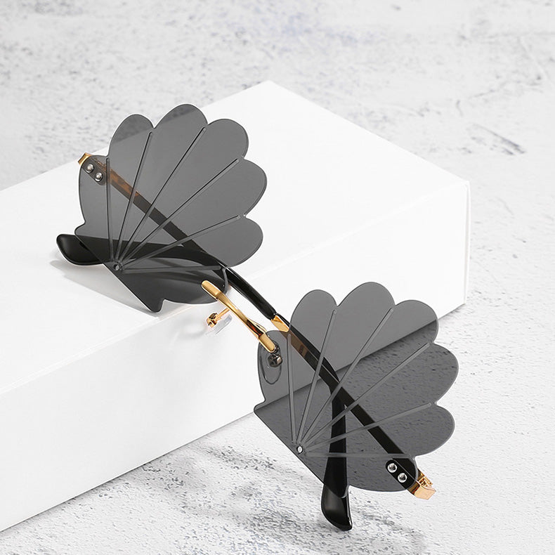 Retro Shell Rimless Sunglasses