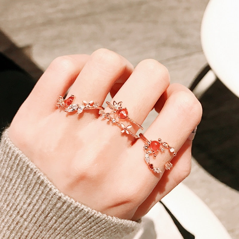 Heart & Flower Adjustable Rings