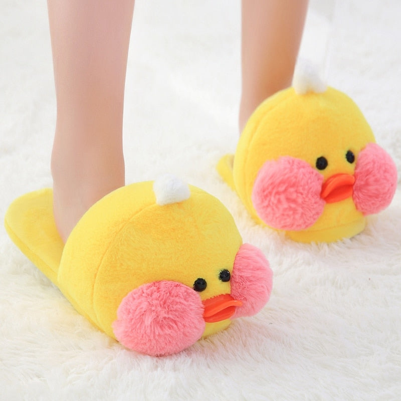 Kawaii Plush Ducks Slippers