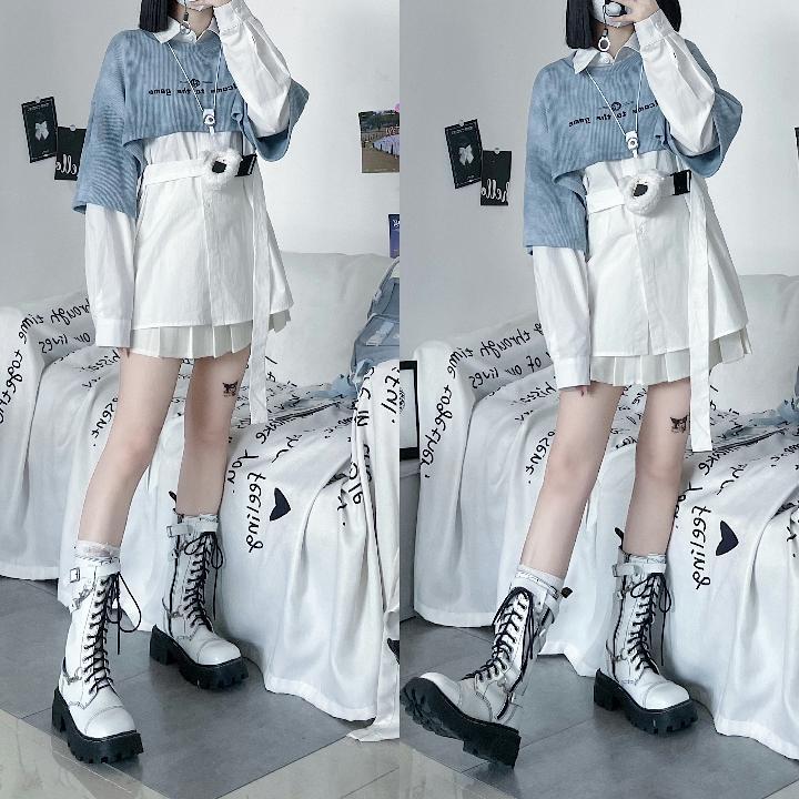 Y2K Harajuku Outfit Set - Top & Shirt