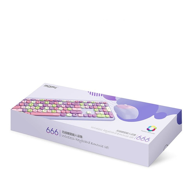 Colorful Wireless Keyboard & Mouse Kit