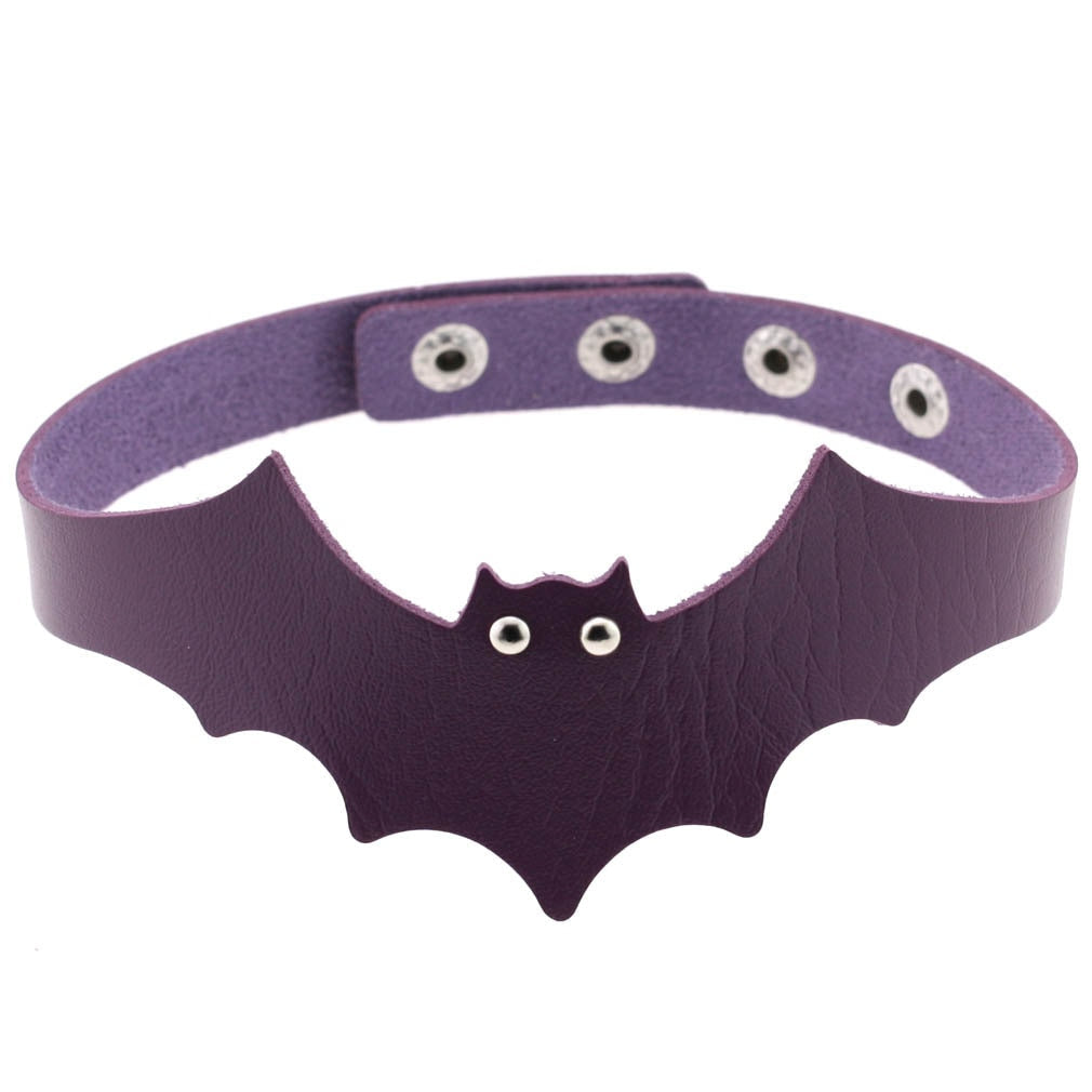 Purple Gothic Leather Chokers