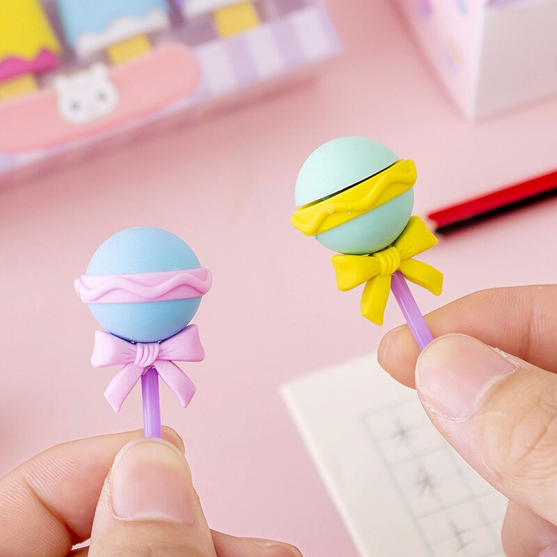Kawaii Lollipop Erasers Set