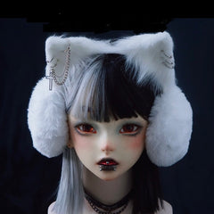 Gothic Cross Chain Cat Ear Earmuffs