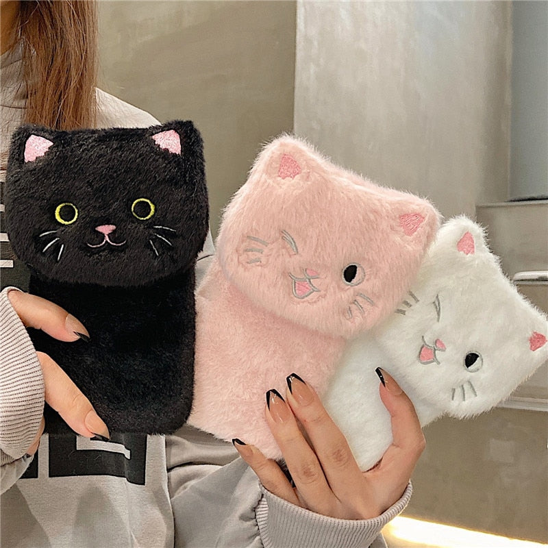 Kawaii Plush Cat Soft Case For Xiaomi